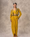 Sunlit Yellow Indo Western Ensemble